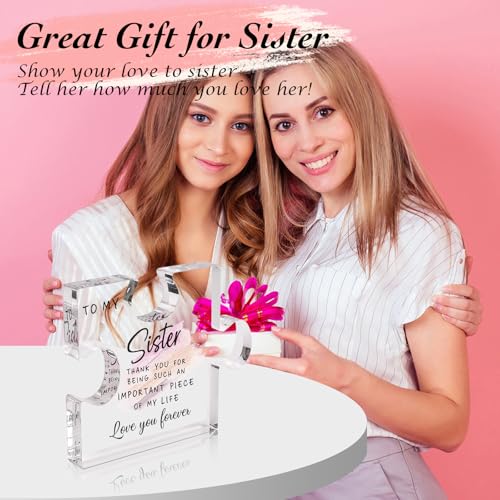 Oukitoymer Sister Acrylic Plaque Gift from Sister Birthday Christmas Anniversary