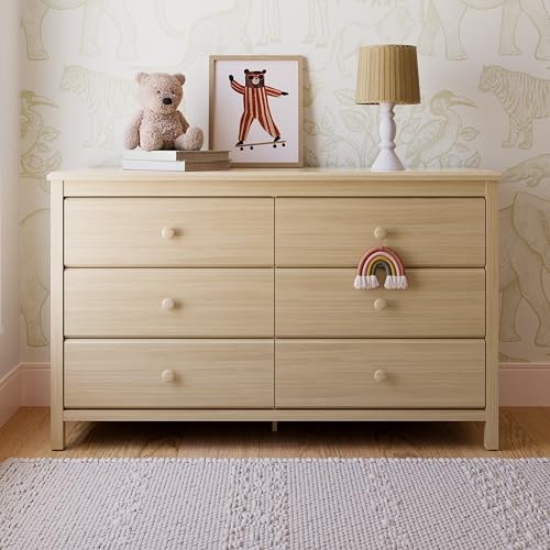 6-Drawer Wood Dresser for Nursery and Kids Bedroom, Driftwood