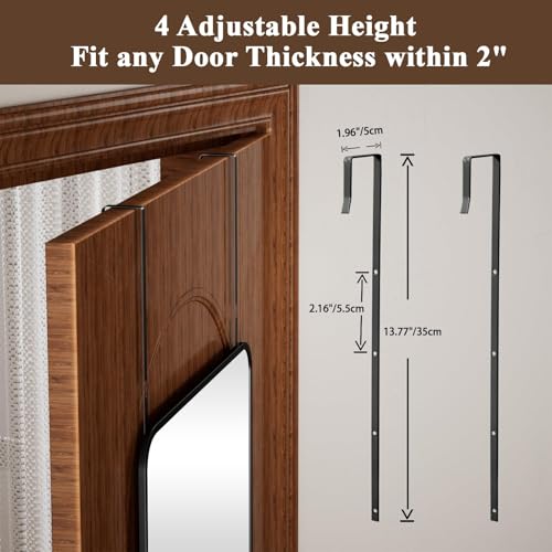 14"x48" Full Length Over The Door Mirror, Shatterproof Wall Mirror with Hangers