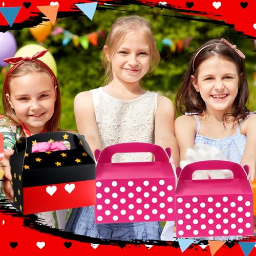 24 Pack Cartoon Party Favor Boxes, Kraft Paper Treat Bags for Birthdays