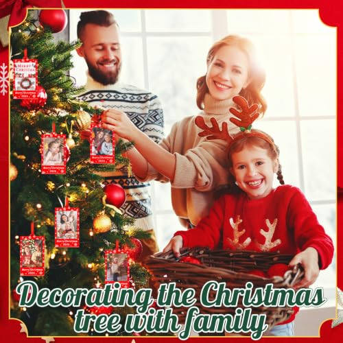 Vercraft 36 Pcs Christmas Photo Frame Ornaments with Red Ribbon - Style 1