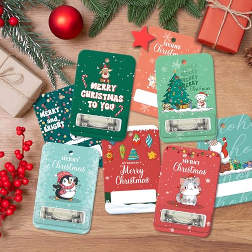Merry Christmas 8 Pack Money Cards - Cash Holder Gifts for Kids & Friends (SuperShunhu)