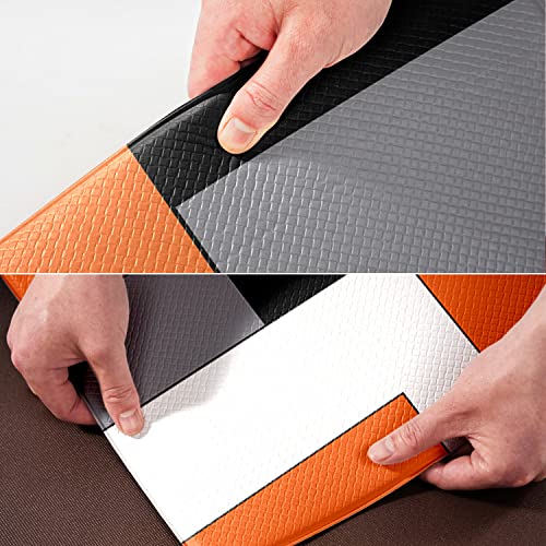 2-Piece Anti-Fatigue Kitchen Rug Set, Geometric Cushioned Non-Slip Floor Mats