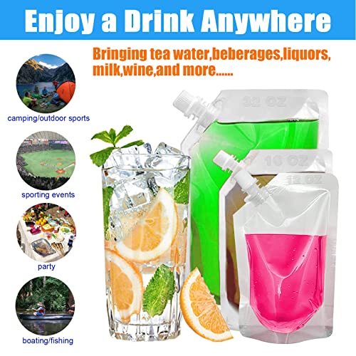 8oz Reusable Plastic Flask Set - Concealable Leakproof Flasks with Funnel