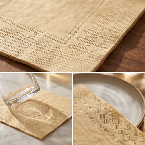 COSINIA Gradient Brown Cocktail Napkins 120 Pcs - 2-Ply Disposable Party Paper