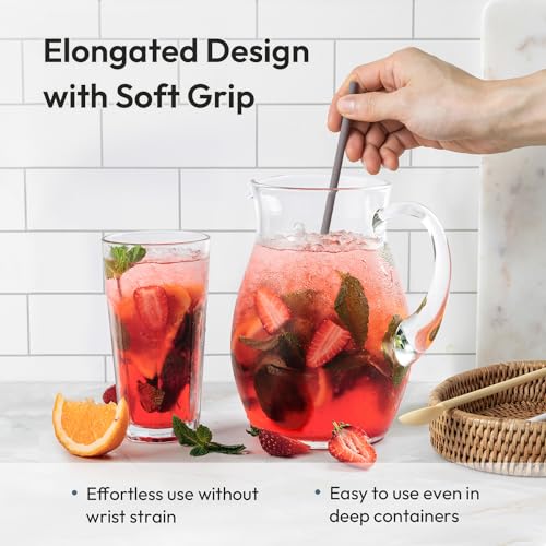 9.9-inch Silicone Coffee Stirrer Spoon - Reusable Cocoa Brown Kitchen Utensil