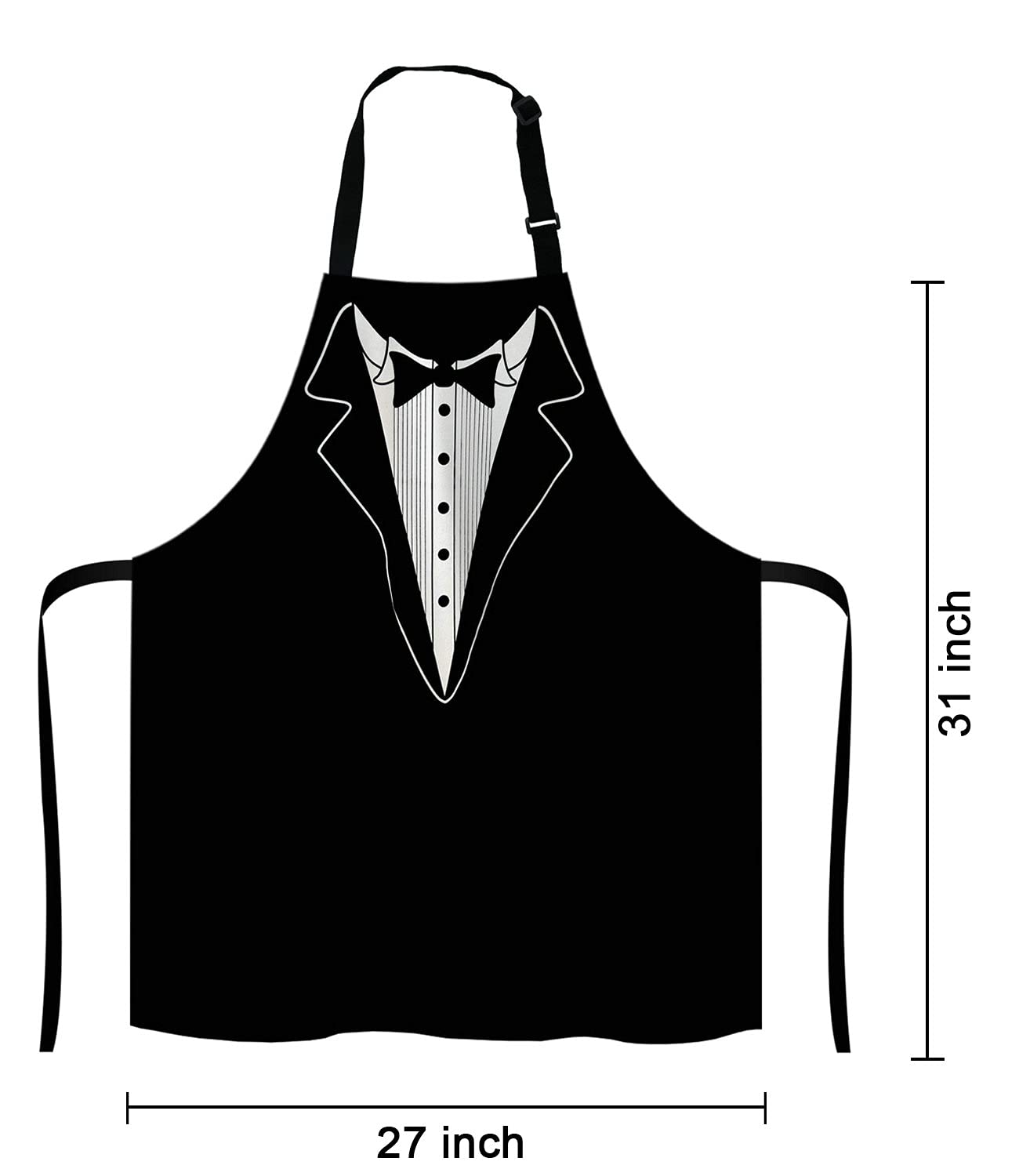 Lefolen Funny BBQ Apron Grilling Present - Novelty Fathers Day Grilling Present - BBQ Tuxedo Waistcoat - Barbecue Grill Present For Men