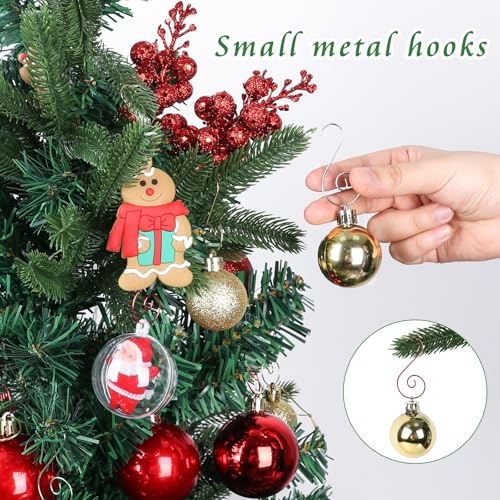 120 Pack Small Metal Christmas Ornament Hooks - S-Shape Tree Hangers