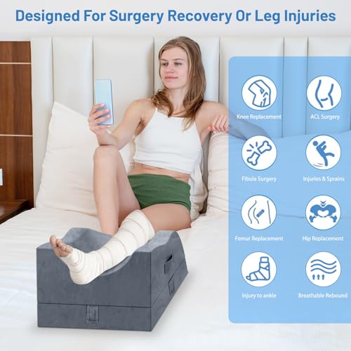 Leg Elevation Pillow for Recovery | Adjustable Memory Foam Wedge