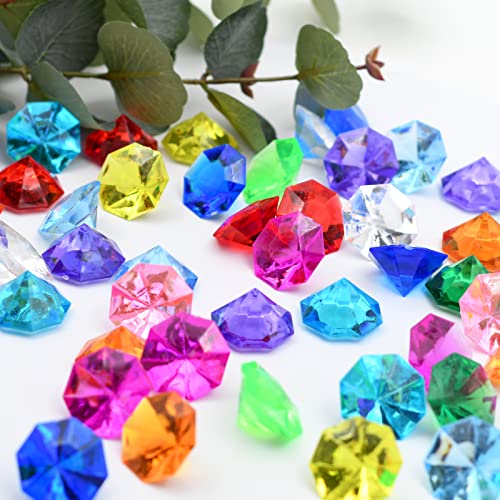 60-Piece Multicolor Acrylic Diamond Gems for Party Favors & Table Scatter