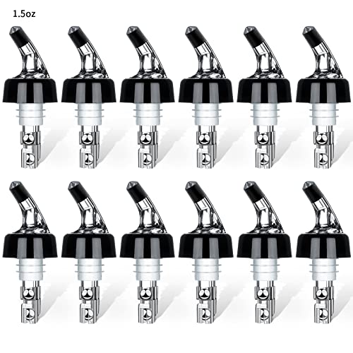 SuproBarware Automatic Measured Bottle Pourer 12 Pack 45ml – Accurate Liquor Dispenser for Home Bar