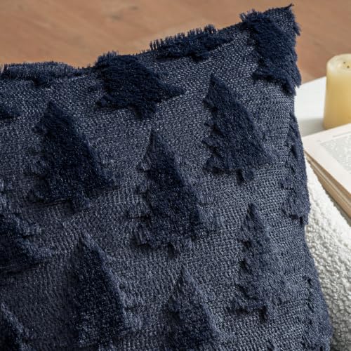 MIULEE 18x18 Navy Blue Christmas Pillow Covers Set of 2 Holiday Decor