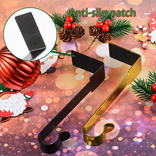 Non-Slip Christmas Stocking Holders for Mantel - Black Metal Hooks (6 Pack)