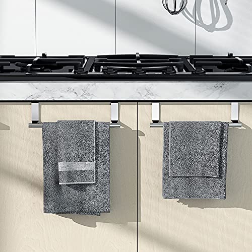 Over Cabinet Towel Bar 2-Pack - Stainless Steel No-Drill Door Rack