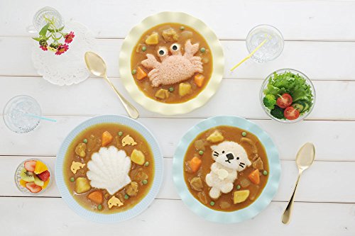 Rice Press Mold 3pcs Crab Sea Otter Scallop with Cutter
