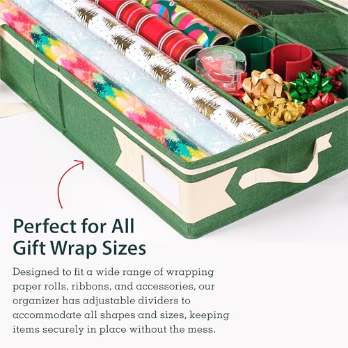 Wrapping Paper Storage Organizer for Gift Wrap Supplies and Ribbons