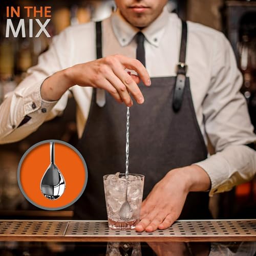 NutriChef 15 Piece Cocktail Shaker Set with 30 & 15 oz Stainless Steel Shakers, Pourers & Bar Tools - Essential Bartender Kit