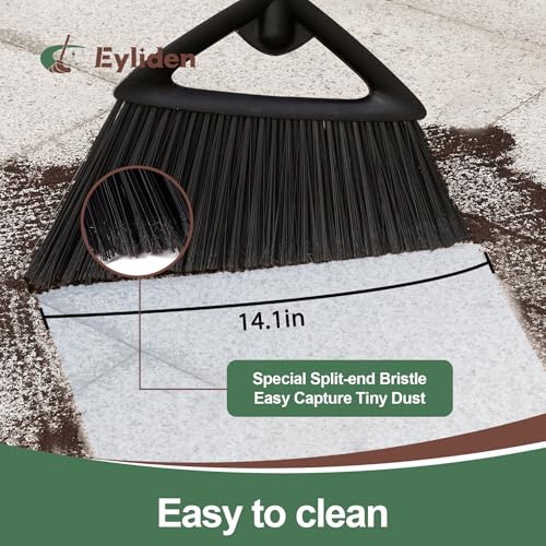 Heavy-Duty Outdoor & Indoor Angle Broom with 57-Inch Long Steel Handle