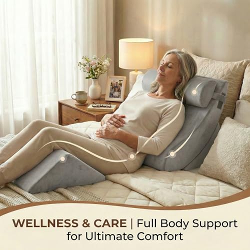 4-Piece Orthopedic Bed Wedge Set - 21.8" Wide Foam Cushions