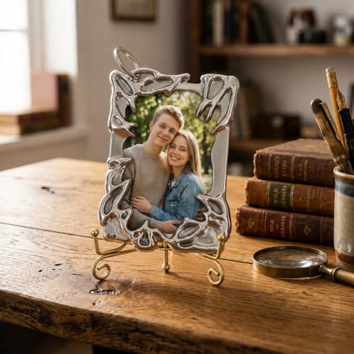 2 Pcs Irregular Silver Photocard Holder Keychain with Wrist Coil