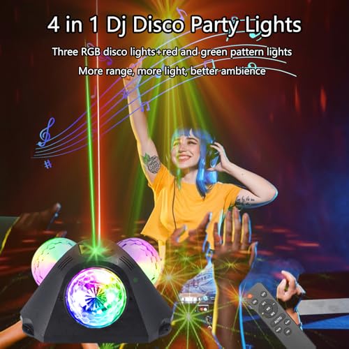 MEGABOON Disco Ball Light - Sound Activated DJ Party Lighting for Indoor & Outdoor Events
