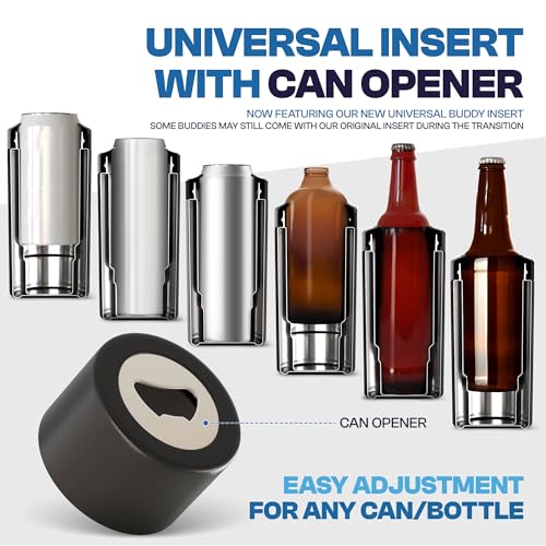Universal Insulated Can Cooler - Fits 12oz, 16oz & Slim Cans, Bottles