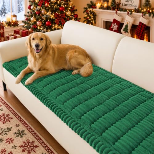 hyha Washable Plush Dog Couch Cover - Non-Slip Sofa Protector, Turquoise 27.6"x47"