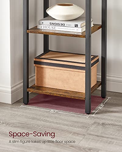 VASAGLE Rustic Brown & Black 6-Tier Industrial Bookcase 73.2"H Shelving Unit