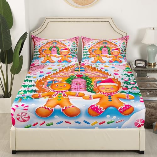 Feelyou Kids Merry Christmas Pink Fitted Sheet Set - Full Size, Multi 119