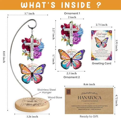 Christian Desk Decor with Butterfly and Cross Ornament for Women