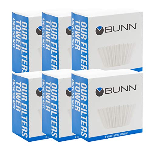 8-12 Cup Flat Bottom Paper Coffee Filters - 6 Packs of 100 (600 Count)