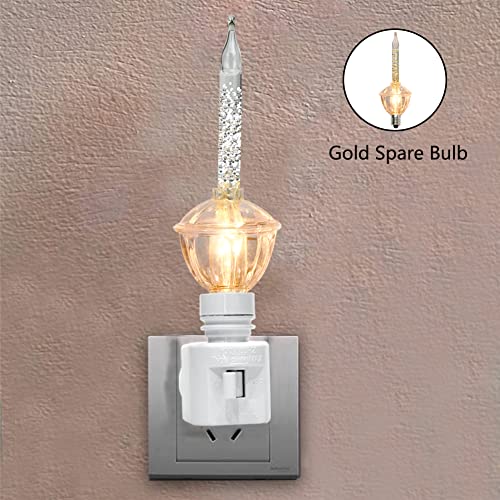 Silver Glitter Bubble Night Lights 2 Pack with Gold Fluid for Christmas & Bedroom Decor - Sliver Night Lights