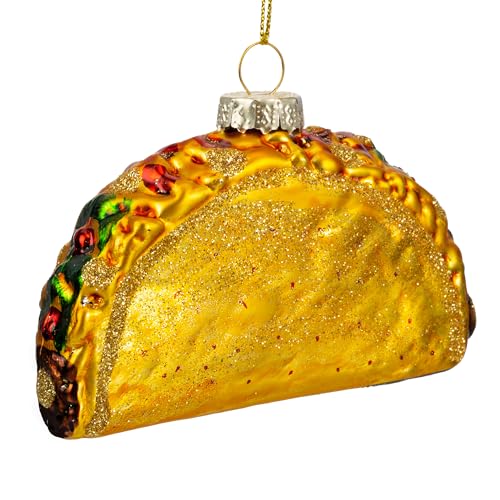 Joiedomi Christmas Taco Glass Ornament – Fun 2.25in Taco Christmas Decoration