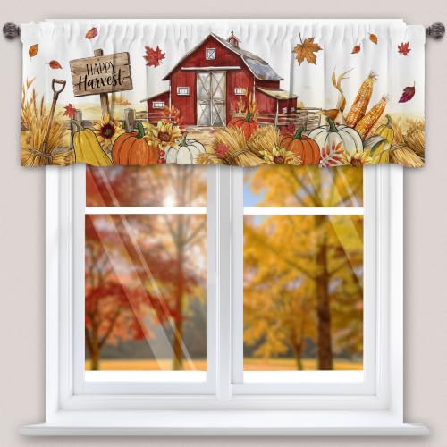Fall Kitchen Curtains Set - 3 Piece Tiers & Valances for Home