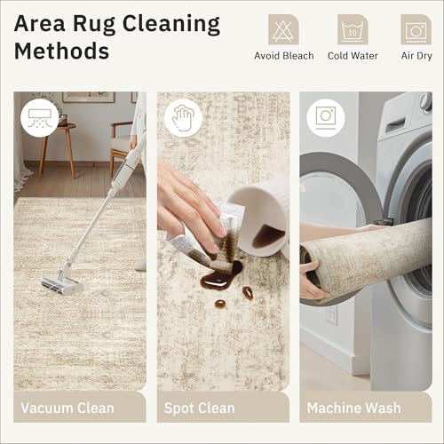2x6 Washable Runner Rug, Non-Slip Vintage Kitchen Hallway Carpet Mat