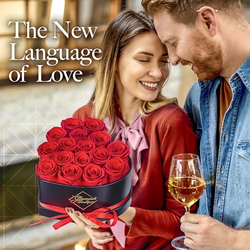 Preserved Red Roses in Heart Gift Box - Real Forever Flower Gift Set