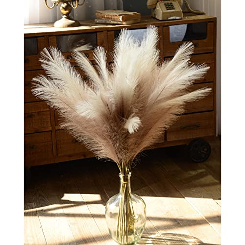9 PCS 37-Inch Tall Faux Pampas Grass, Fluffy Artificial Floral Stems