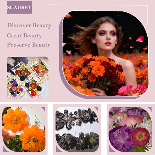 92 Pcs Natural Dried Pressed Flowers and Leaves for Resin Art and Crafts