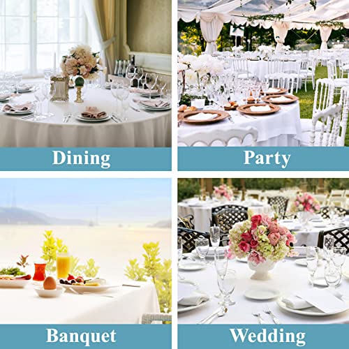 120-Inch Round Polyester Tablecloths - 6 Pack, Stain & Wrinkle Resistant