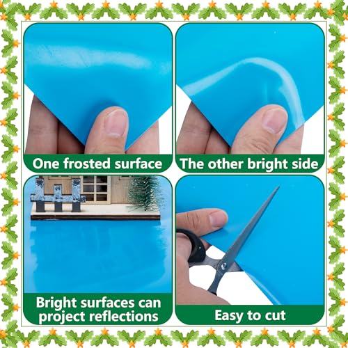 59" x 15.7" Christmas Village Ocean Display Mat, Miniature Landscape Pad