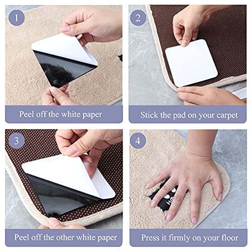 Non-Slip Rug Grippers for Hardwood Floors - 10-Pack Anti-Curling Carpet Tape