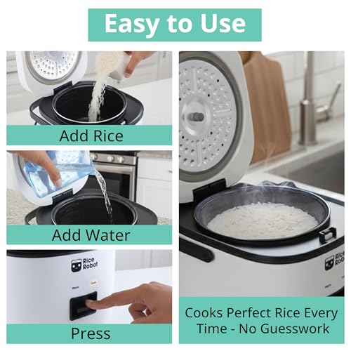 Mini Personal Rice Cooker - 1 Quart PFAS-Free Nonstick with Steamer Tray
