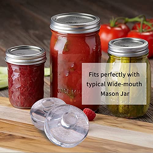 Glass Fermentation Weights 4-Pack with Easy Grip Handle for Wide Mouth Mason Jars