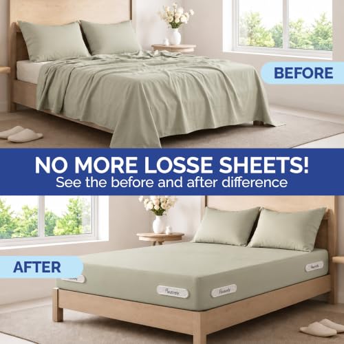 Bed Sheet Holders for Corners – 4 Pack Fitted Sheet Clips