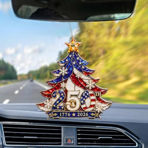 250th Anniversary USA Christmas Ornament - Patriotic American Flag Keepsake