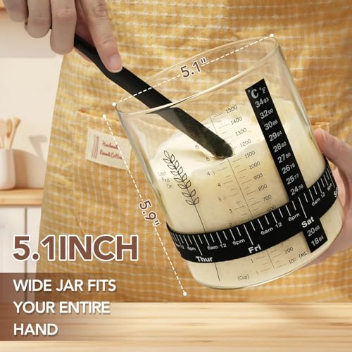 50oz Sourdough Starter Jar Kit Wide Mouth Glass Containers 2 Pack