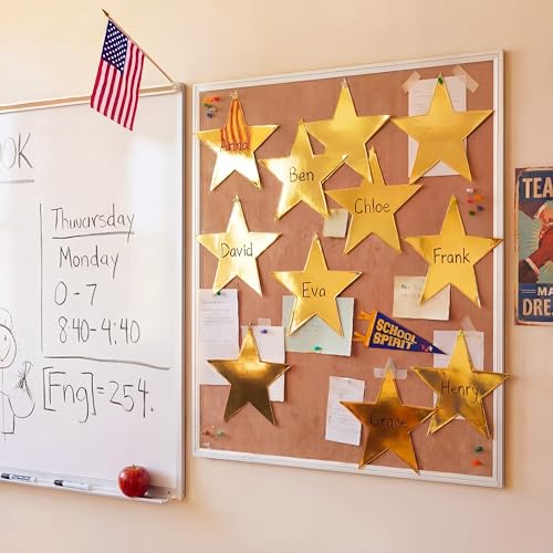 24 Pcs 11-Inch Large Gold Star Cutouts - Double-Sided Cardstock Paper Stars