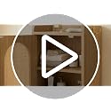 Narrow Rattan Bathroom Storage Cabinet with 2 Doors and Adjustable Shelf