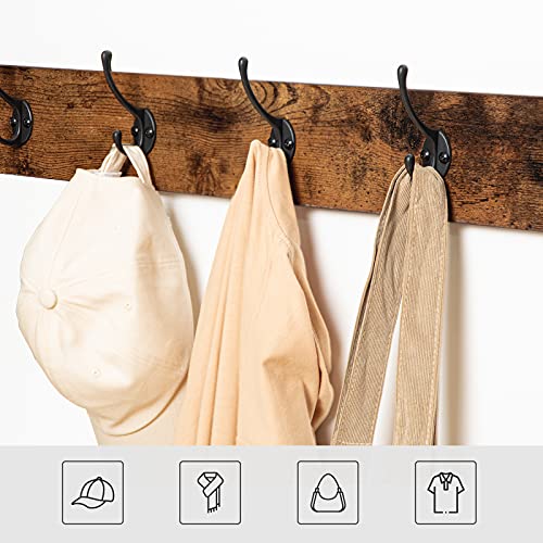 Entryway Hall Tree with Storage Bench and 9 Coat Hooks - Rustic Brown