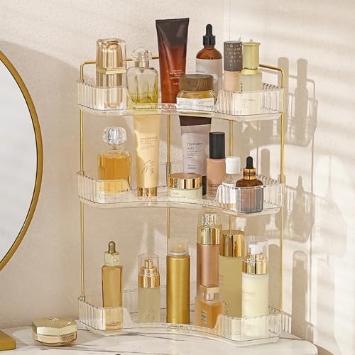 3-Tier Corner Bathroom Counter Organizer, Makeup and Perfume Shelf